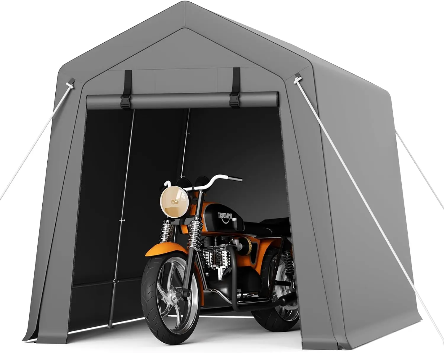 

Outdoor Storage Shed 6x8 ft, Heavy Duty Portable Garage Carport Tent for Bike, ATV & Motorcycle, Waterproof Garden Storage Sh