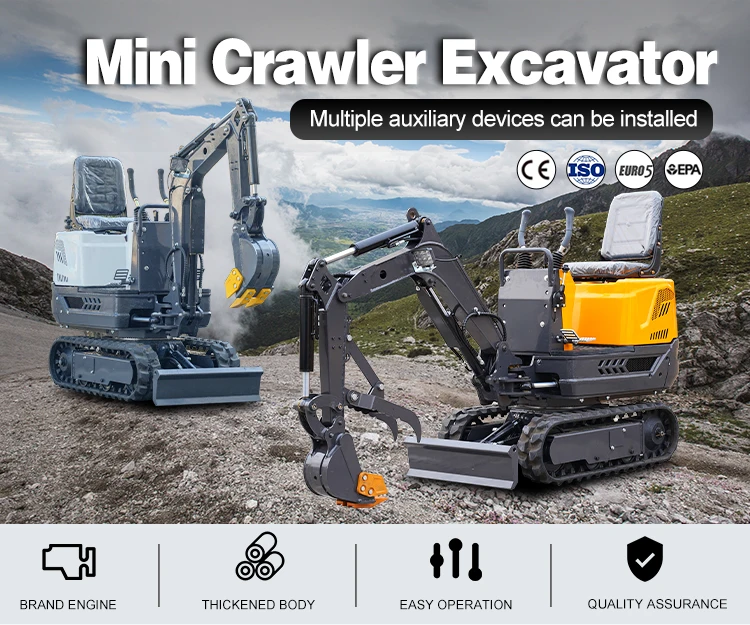 Günstiger 0,6-Tonnen CE EPA Euro 5 Minibagger für Zuhause, hydraulisch angetriebener Mini-Bagger, geländegängiger Dieselmotor, Garten-Mikrobagger – Detail 2