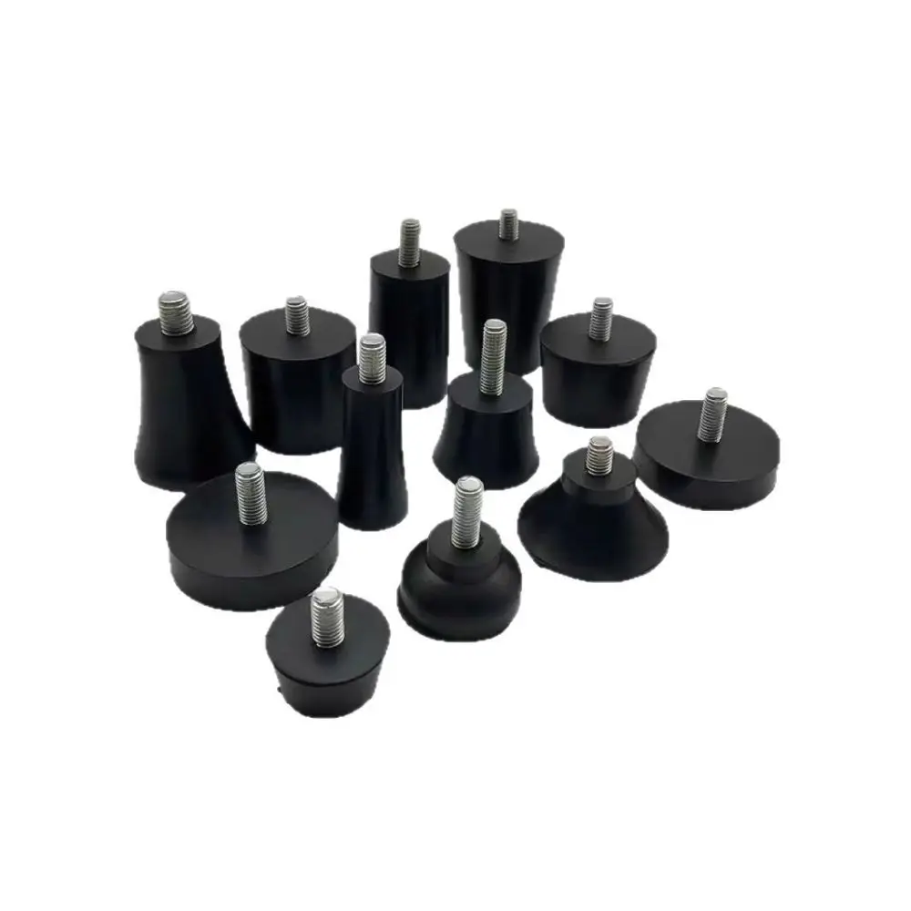 Heavy Duty Threaded Rubber Feet Anti Slip Buffer Pad Industrial Machine Mount Adjustable Shock Absorber Furniture Leveling