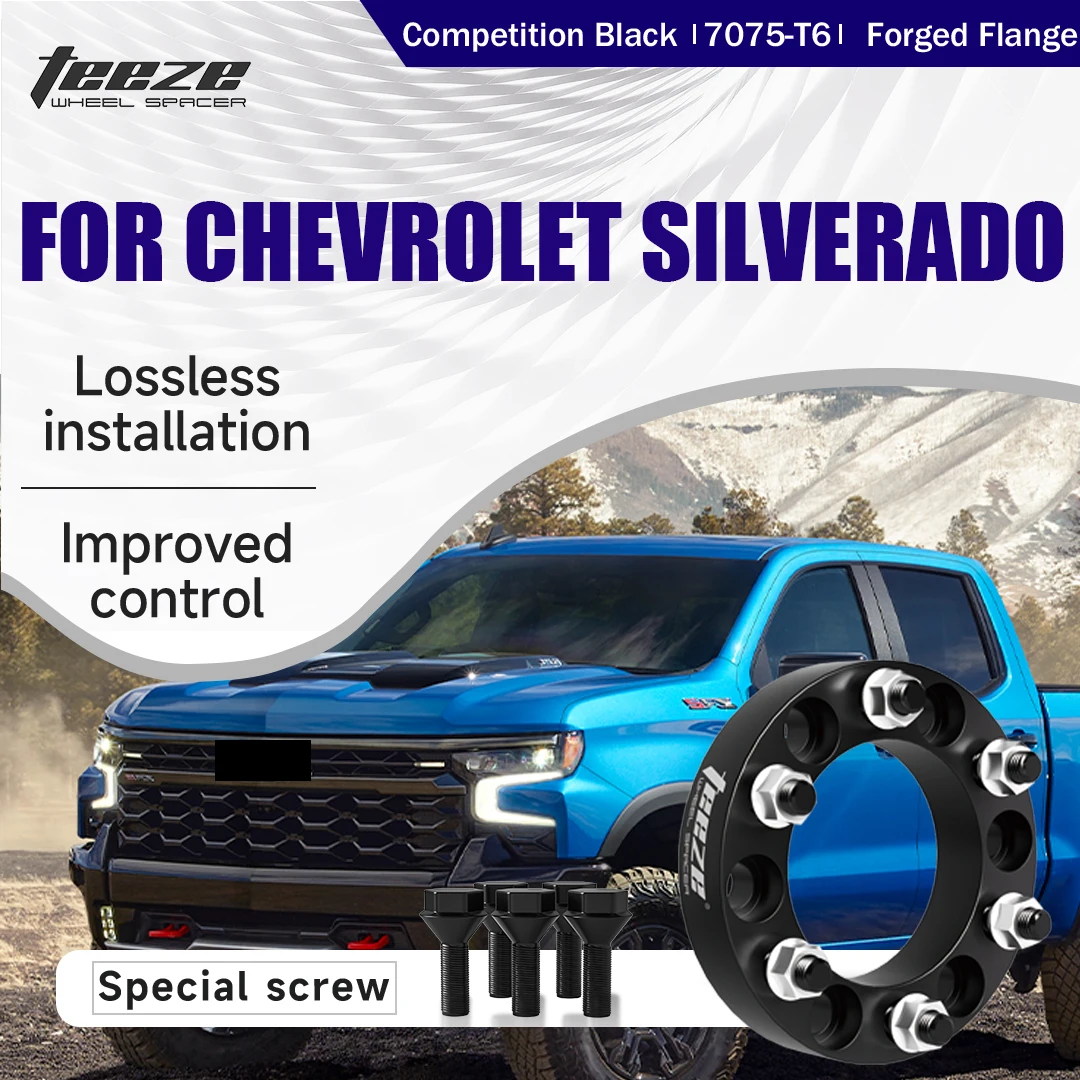

Teeze 2/4pcs 6x139.7 78.1mm M14x1.5 Hub Centric Black Forged wheel spacer For Chevrolet Silverado Flange Plate25/30/35/38/50mm