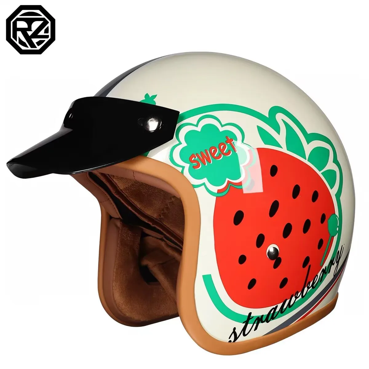 

ORZ Retro Motorcycle Helmets DOT Approved 3/4 Open Face Helmet Moto for Men and Women Cascos Para Moto