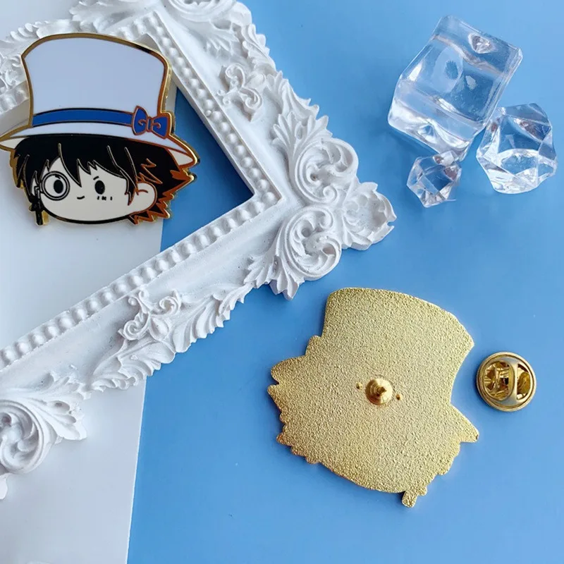 

Новая металлическая брошь из серии «Аниме-детектив и Конан», милый мультяшный персонаж, креативный памятный значок, подарок на день рождения