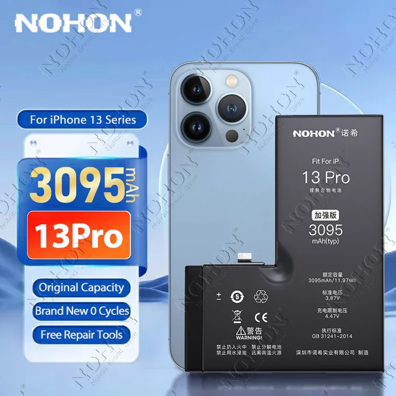 NOHON Battery for iPhone 13 Pro Phone Replacement Batteries for iPhone 14 15 14Plus 12 Mini 11 Pro Max High Quality Battery