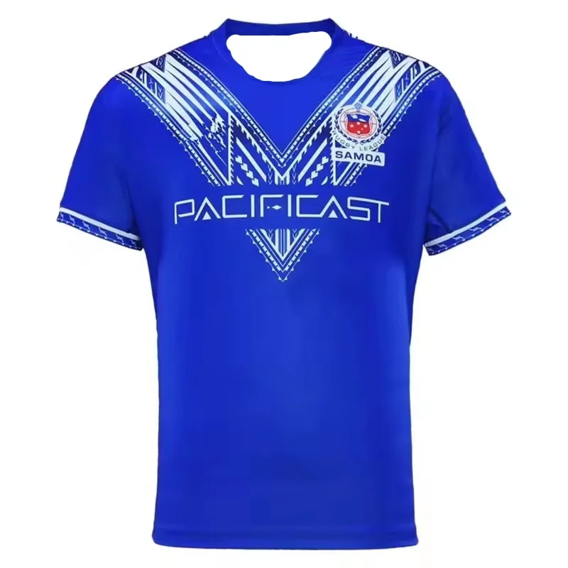 Samoa Rugby 2026 Neue Rugby-Trikots, T-Shirts, Oberteile, atmungsaktive, schnell trocknende, modische Freizeitkleidung – Eltern-Kind – Detail 7