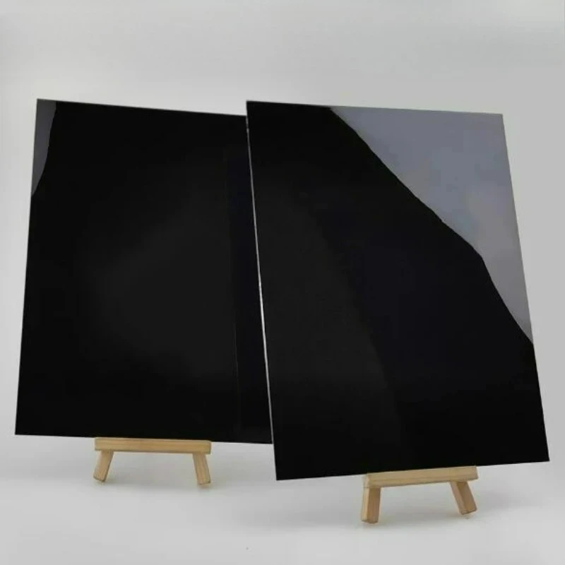2/5pcs Thickness 0.5mm Customized Black Mirror Coated Aluminum Plate for Wet Plate Photography with Any Zero Cut Design