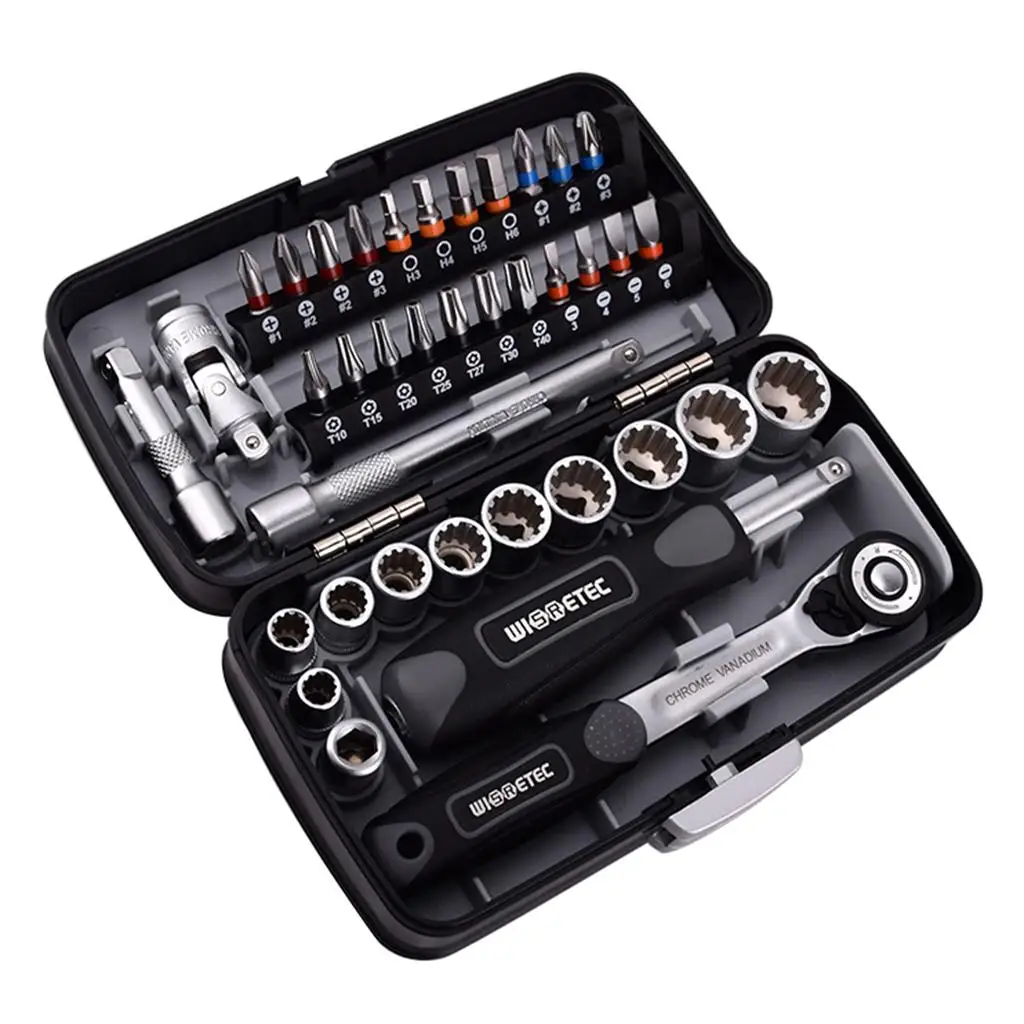 38 Pieces / Piece Socket Wrench Set 1/4 In-In Drive Ratchet Wrench Wrench