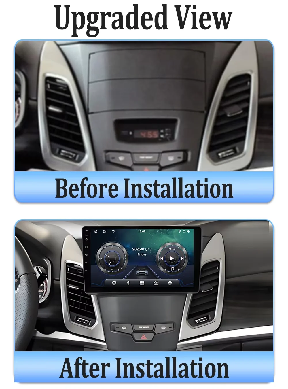 Android 16 For SsangYong Korando 3 Actyon 2 2013 - 2017 Bluetooth No 2din Monitor No 2din Carplay Radio Screen Dash