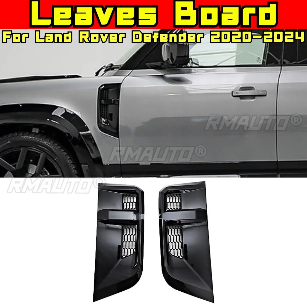 

Для Land Rover Defender 2020-2024 автомобильные аксессуары, доска с листьями, боковая накладка на воздуховыпускное отверстие, воздушная решетка, накладка на впуске, комплект для подбородка