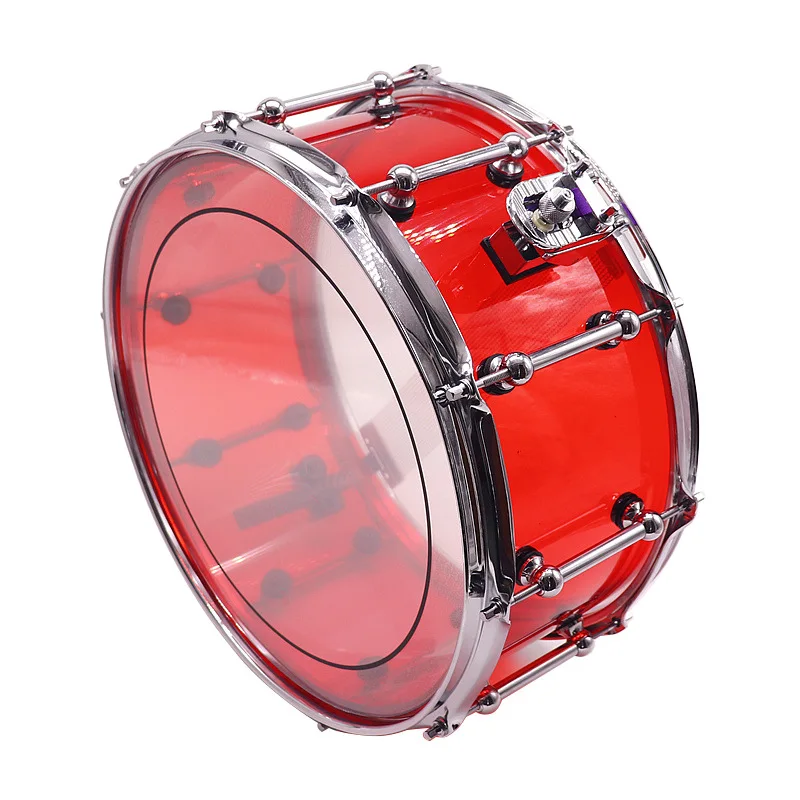 Marching Band Instrument Red Red 14x6.5-inch Acrylic Snare Drum Can Be Freely Combined