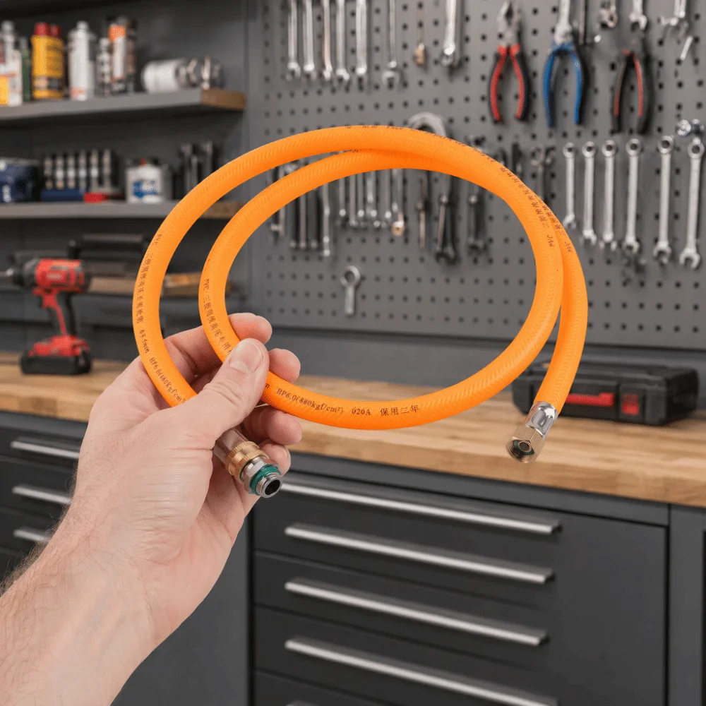 PVC Engine Sprayer 1.2m Length Orange Motorized Sprayer Flexible M14 X 1.5 Mm Thread Yard Cleaning