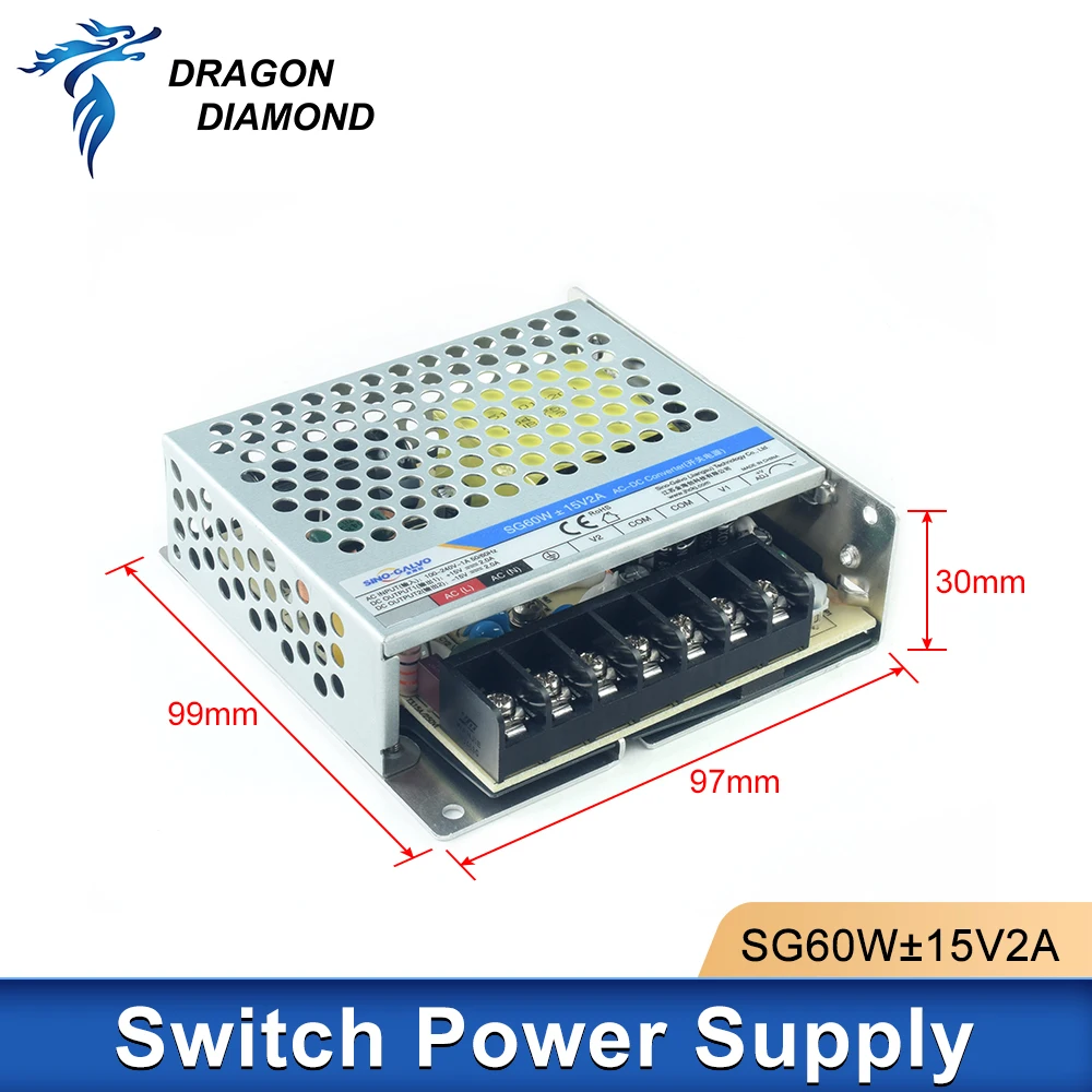 

Sino-Galvo Power Supply SG60W ±15V2A 15V 2A For SG7110 RC1001 RC7110D Galvanometer Scanning Head Fiber Marking Machine