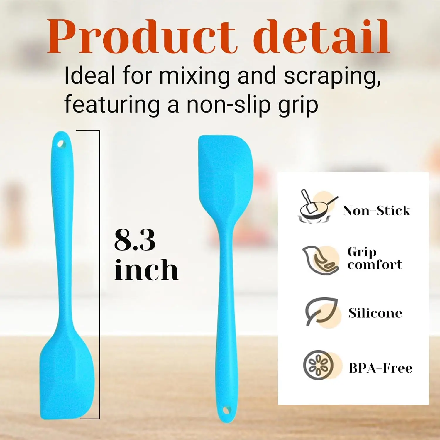 Pcs Mini Silicone Spatulas Bulk 8.3 Inch Non-Stick Spatulas Small Rubber Spatula Set Flexible Heat Resistant Scrapers For