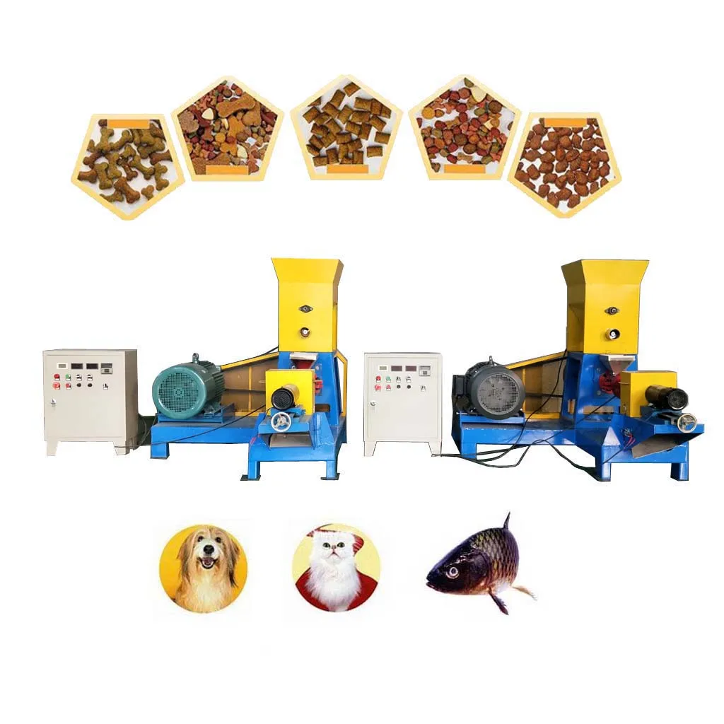 

60-80kg/hour soybean extrusion machine pet food and floating fish feed pellet making machine HJ-FFP60