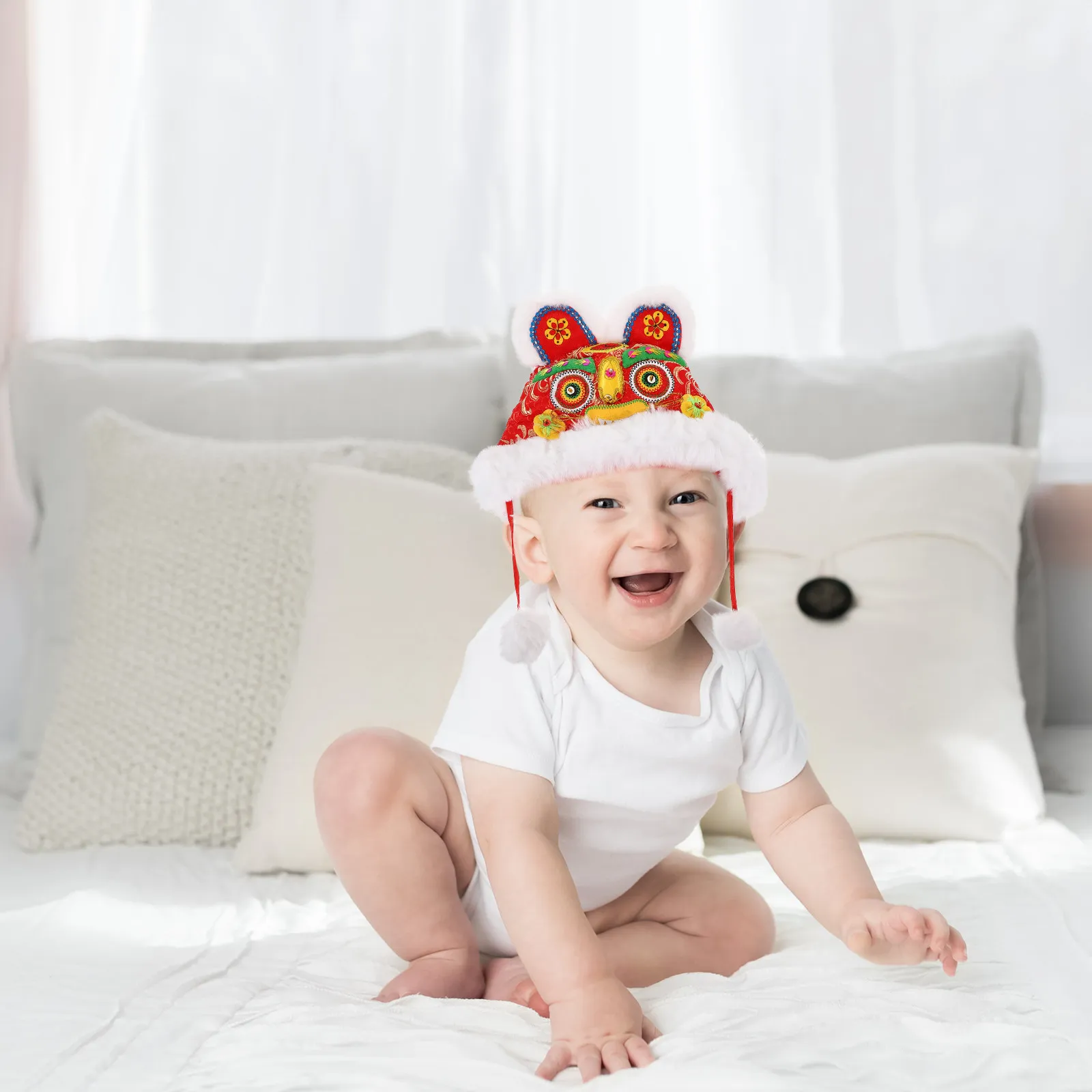 

1 шт., шапка с вышивкой в ​​виде головы тигра для маленьких детей, очаровательный реквизит для фотосессии, праздничный декоративный аксессуар для костюма, детская шапка, подарок