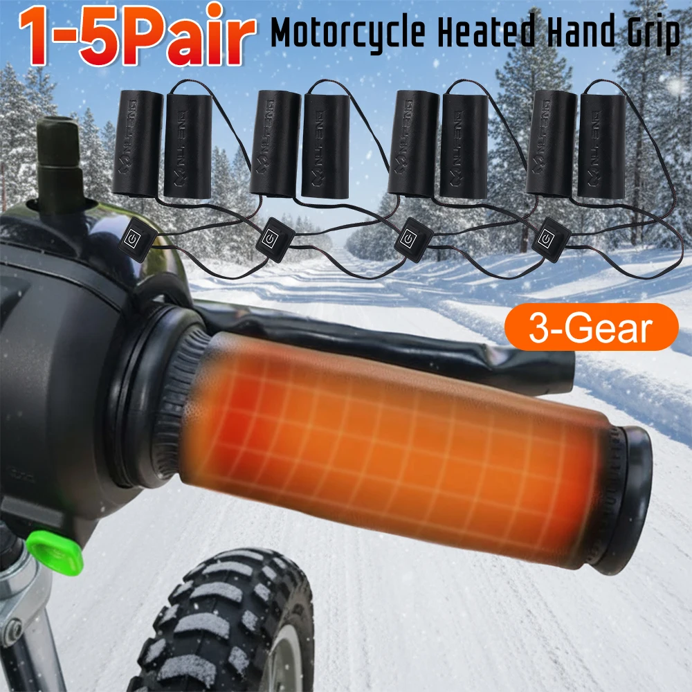 

1-5 пар, 3-ступенчатая мотоциклетная ручка с подогревом, регулируемая термогрелка, USB противоскользящая ручка с электрическим подогревом, зимнее согревание