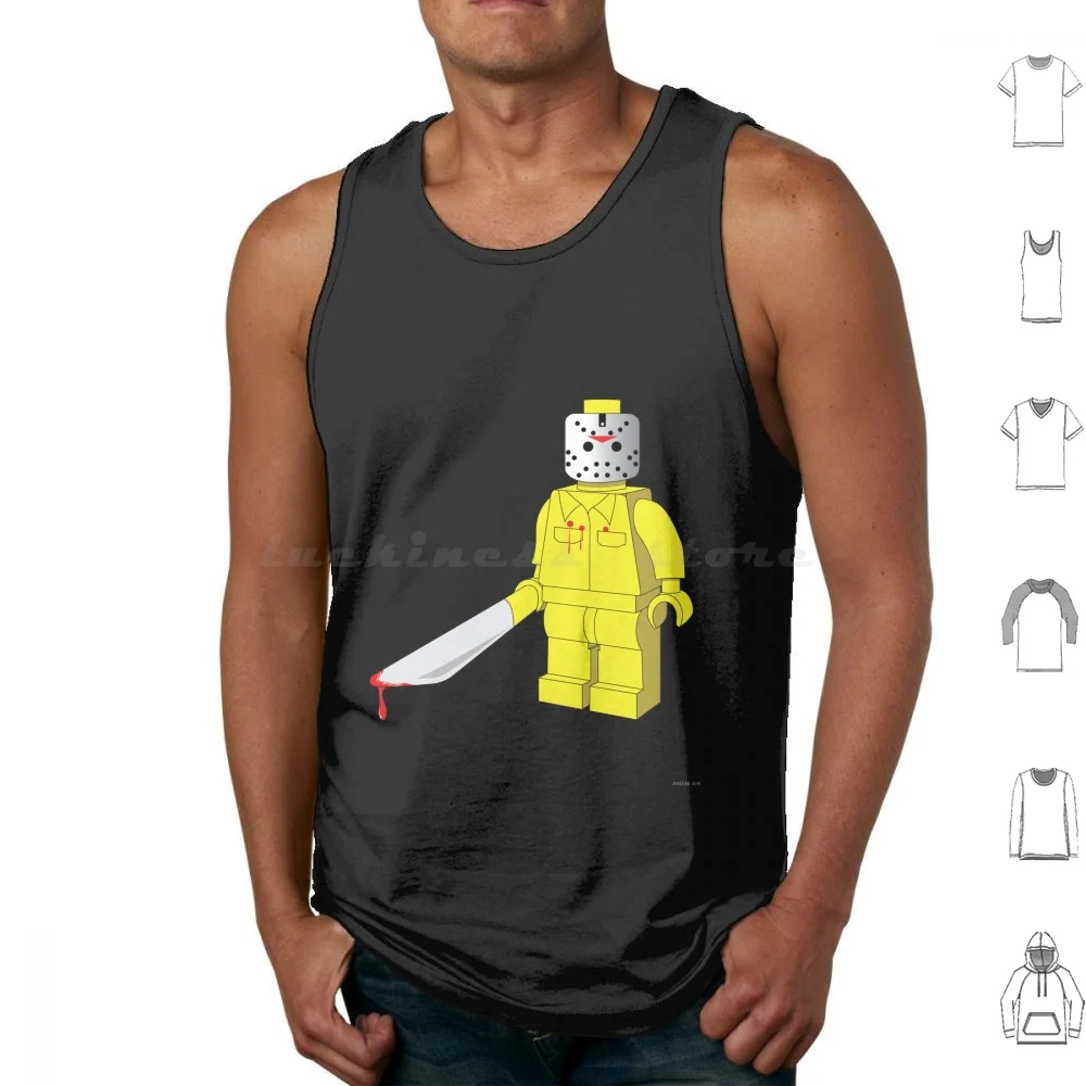 Horror Figure Tank Tops Print Cotton Horror Scary Thriller Scared Murder Death Blood Kill Machete Funny Parody Kids Toys