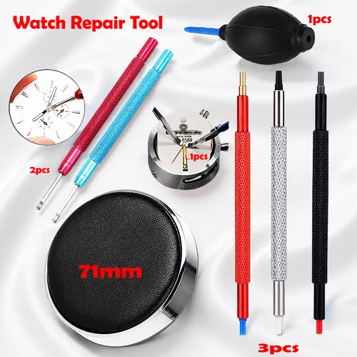 Kits de reparación de relojes, soplador de goma y almohadillas de protección contra el polvo, pluma de aguja, cepillo de limpieza, traje, herramientas de reparación de relojes, kit de mantenimiento