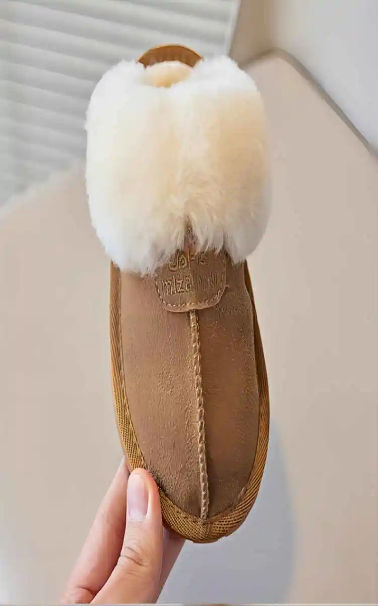 2024 nuove ragazze semplici pantofola fascia elastica moda bambini dita dei piedi avvolto inverno caldo ragazzi bambini scarpe di cotone Casual