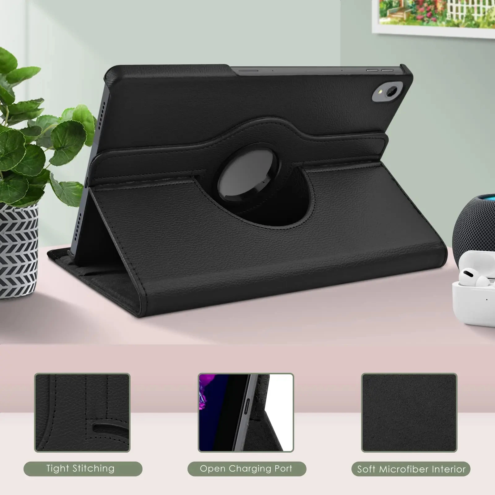 حافظة لهاتف Honor Pad X9 11.5 بوصة 2023 أغطية جلد PU رفيعة للغاية مع غطاء حامل دوار 360 للنوم/الاستيقاظ لهاتف Honor Pad X8 Pro