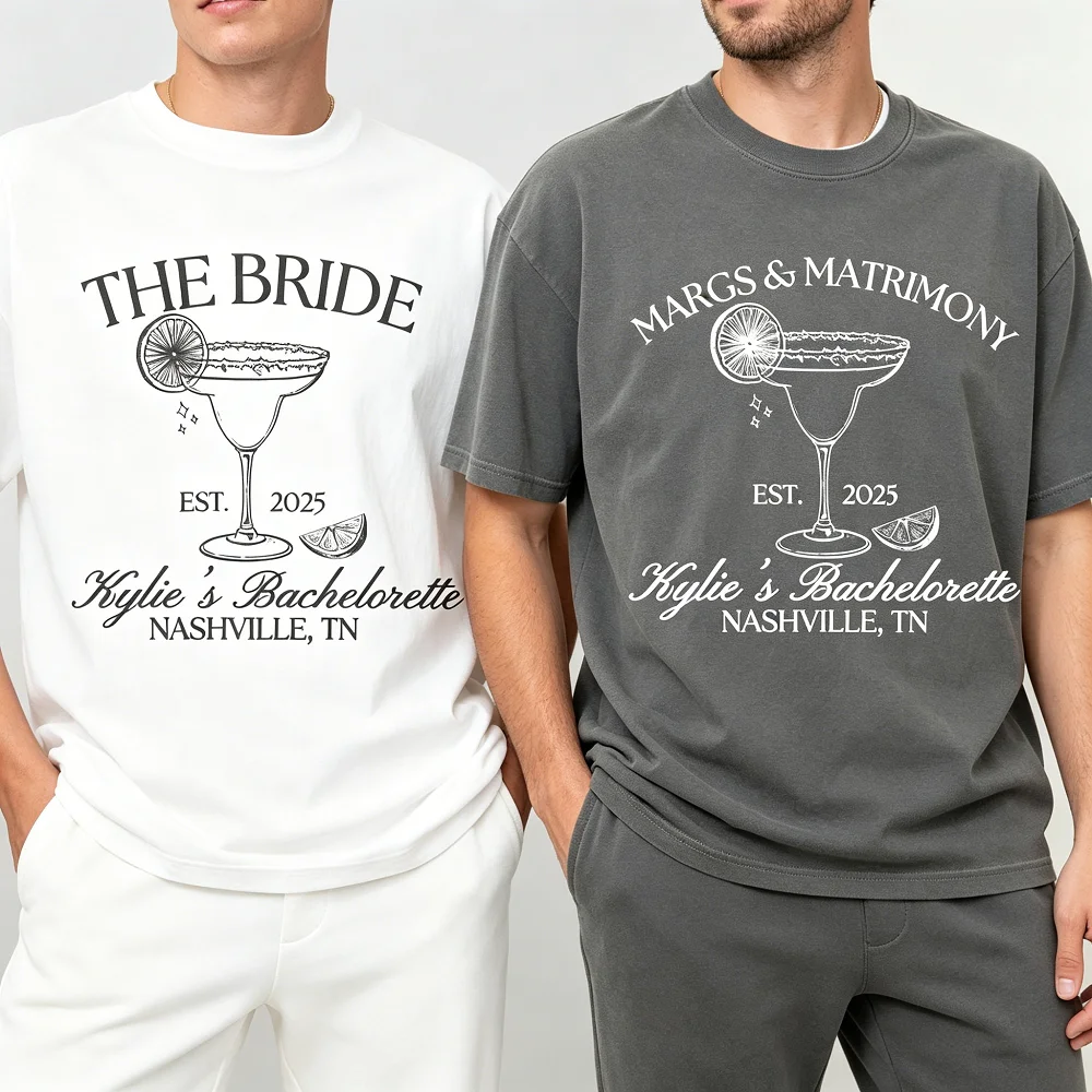 Margs and Matrimony Bachelorette Party Shirts Personalized Bachelorette Party Shirts Custom Name and Location Bachelorette Top
