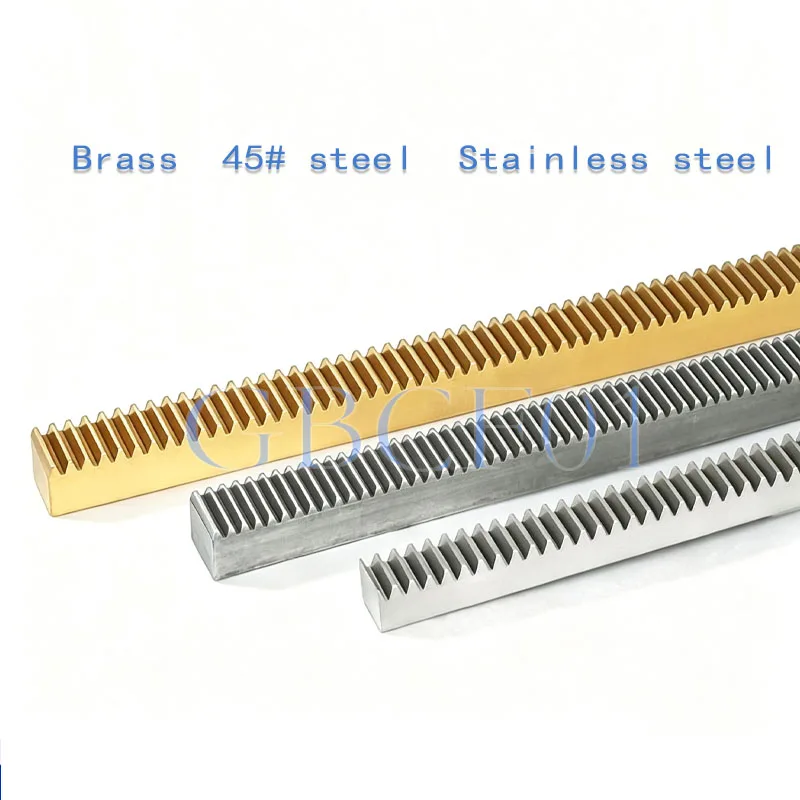 0.5 Mod Brass 45 Steel Stainless Steel Gear Rack 0.5 Module Copper Straight Teeth Drive Rack Length 200mm-500mm Gear Rack 1PCS