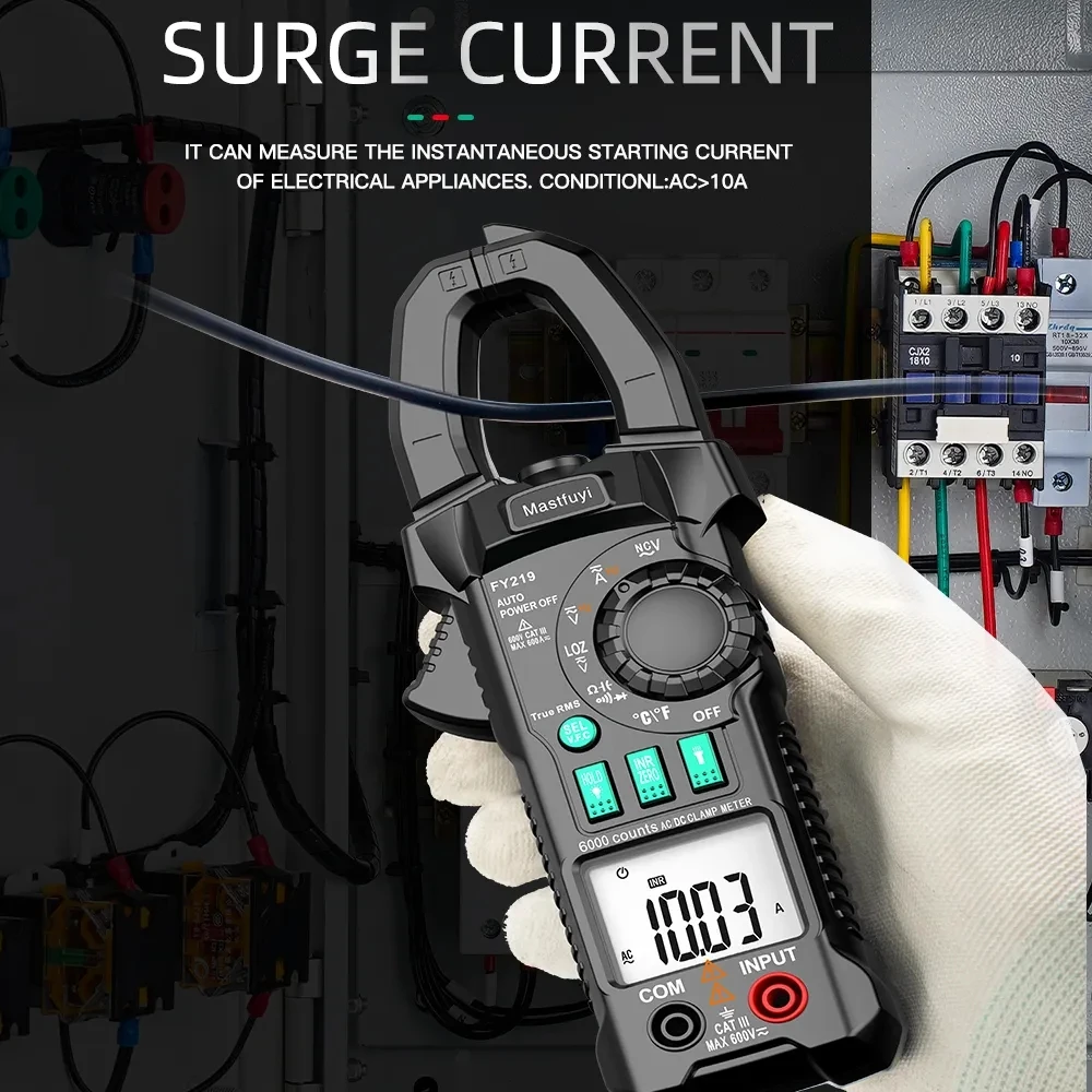 Profesjonalny cyfrowy miernik cęgowy AC DC miernik cęgów amperowych wielofunkcyjny podwójny wyświetlacz zacisk miernika niska impedancja pomiaru