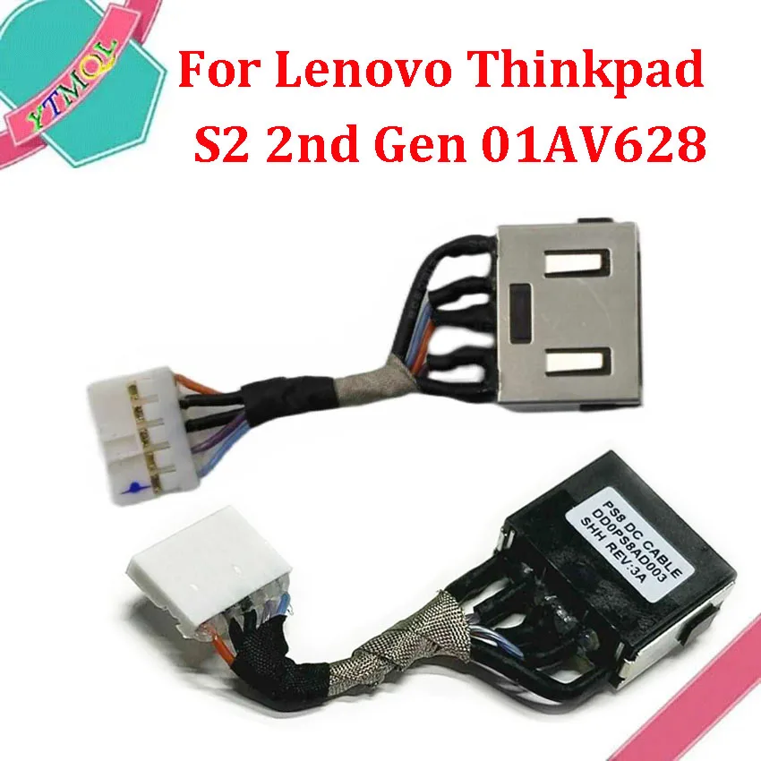 10-100PCS DC Jack Power Cable Socket For Lenovo Thinkpad S2 2nd Gen 01AV628 Power Interface