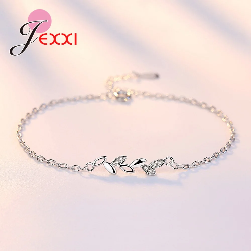 New Collection Romantic Summer Jewelry 925 Sterling Silver Branch Bracelet For Girl Women Charm Leaves Bracelets Party Jewelry