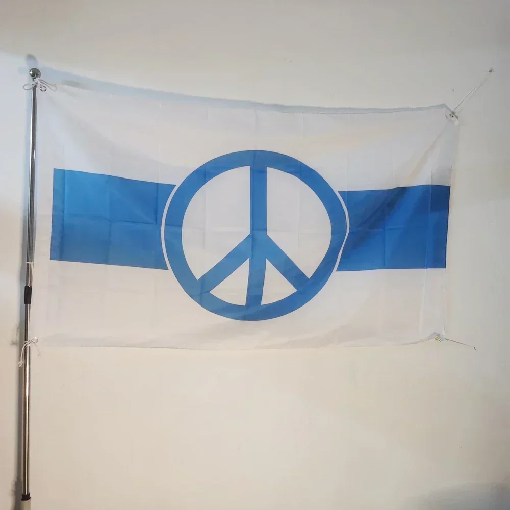 White-Blue-White Peace Flag Premium Polyester Hanging Banner 150x90cm Durable Outdoor Garden Festivals & Indoor Wall Decor