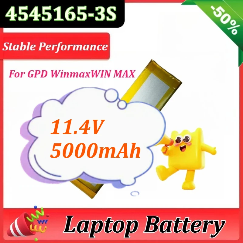 

11.4V 5000mAh 57Wh Upgraded 4545165-3S G1619-0 Miniature Laptop Battery for GPD Winmax WIN MAX Notebook High Quality Battery