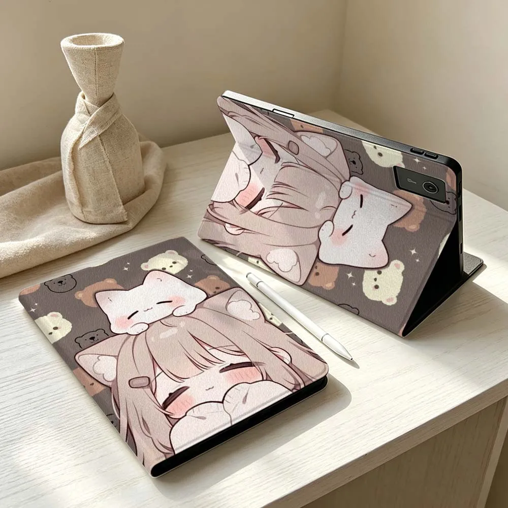 Cute Cat Girl Soft Pen Tray Tablet Case For Lenovo Xiaoxin Lenovo Tab Pad Pro Plus P12 P11 M10