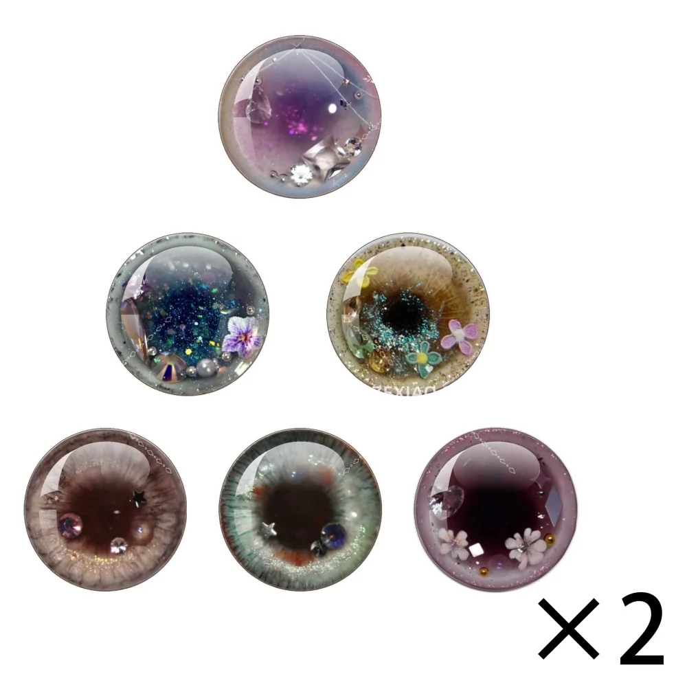 6 Pairs Glass Eyes DIY Sewing Dolls Craft Accessories Cat Eye Dragon Dinosaur Eye Round Cabochon Demo Flat Back Making Wholesale