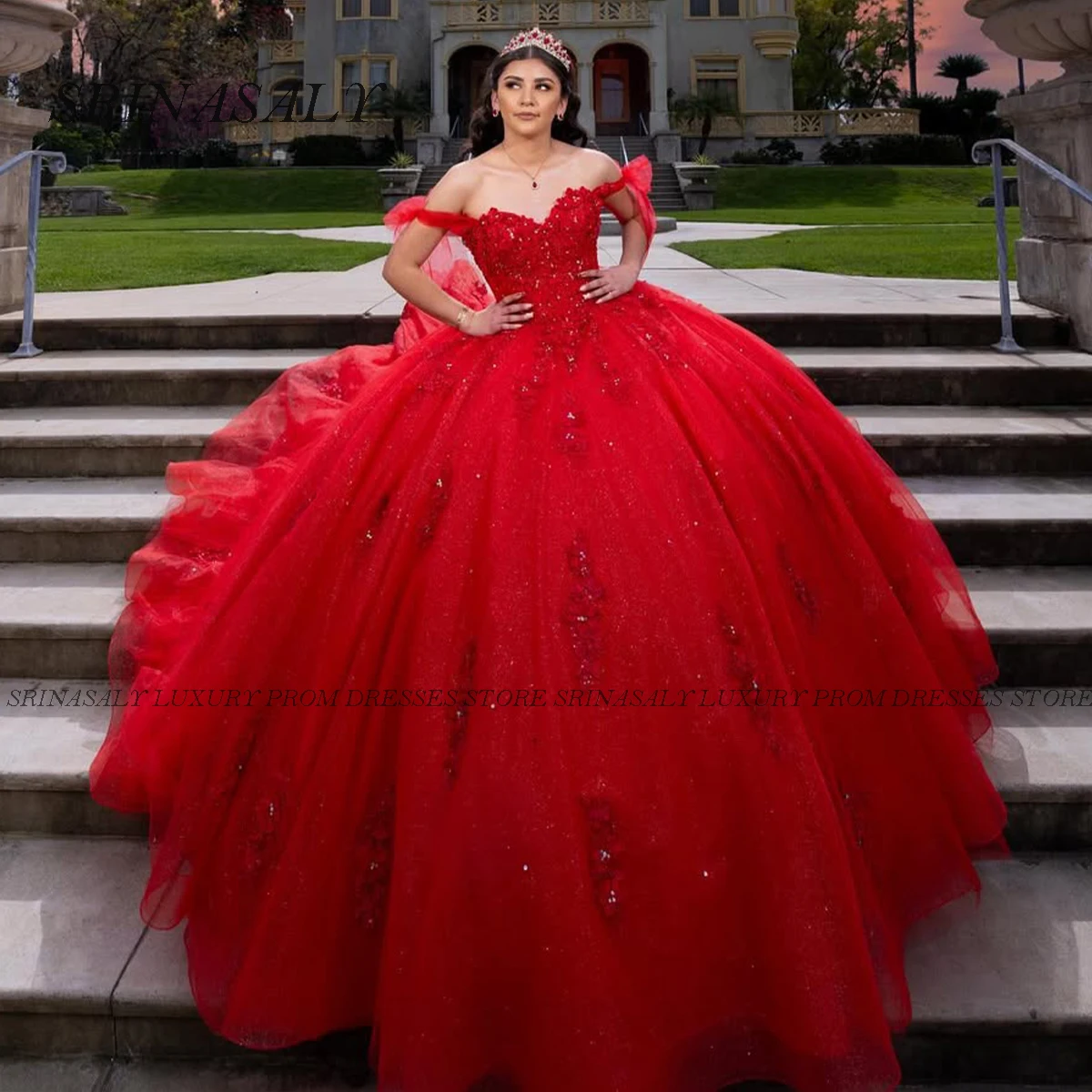 

Customized Mexican Quinceanera Dress Appliques Ball Gown Beading Sleeveless Spaghetti Sweet 16 Formal Vestidos De 15 Años