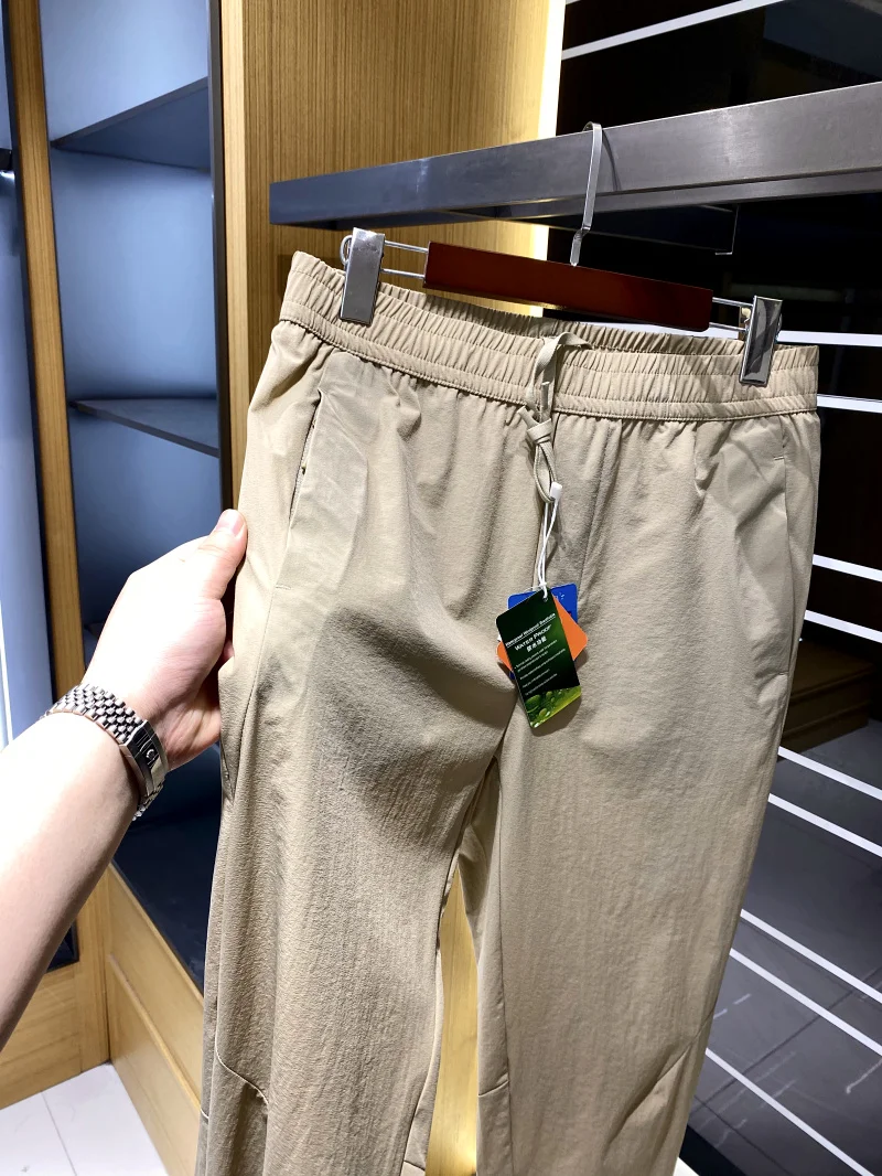 

High-End Summer New Men's UPF50 Cold Sensation Elastic Waist Straight Leg Casual Pants Loose Fit Youthful Urban Sle