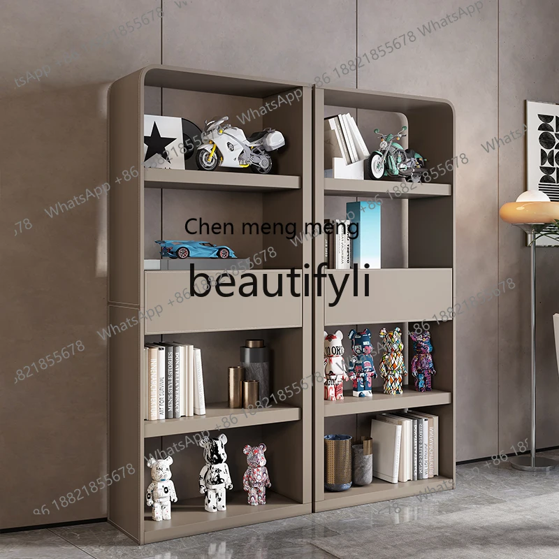 Minimalist bookcase Home study Combination bookshelf Storage cabinet Standing cabinet Display cabinet R