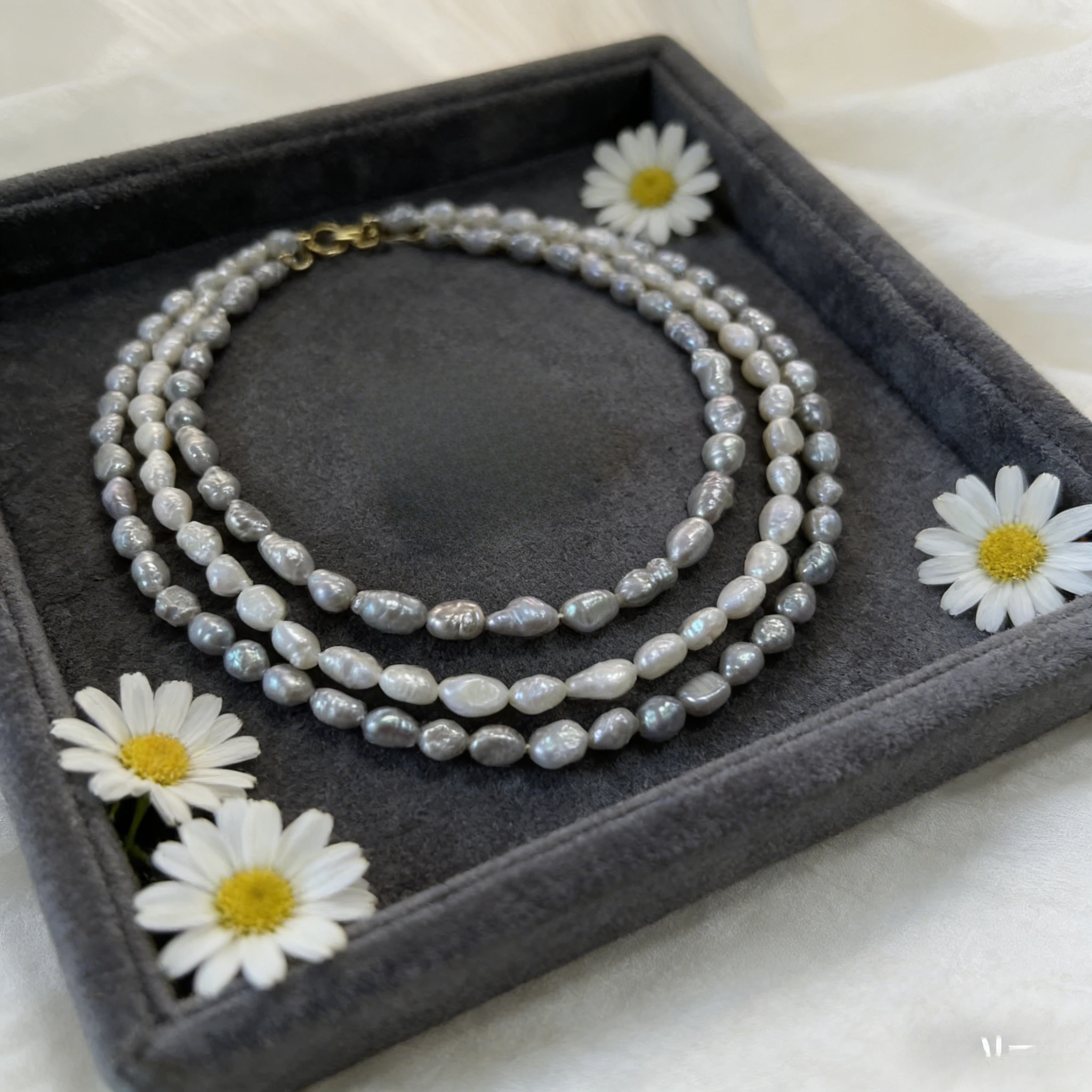 

5-6mm AA Natural Freshwater Pearl Gray Irregular Beads for DIY Women Men Necklace Bracelets Jewelry Making Accessories 36cm