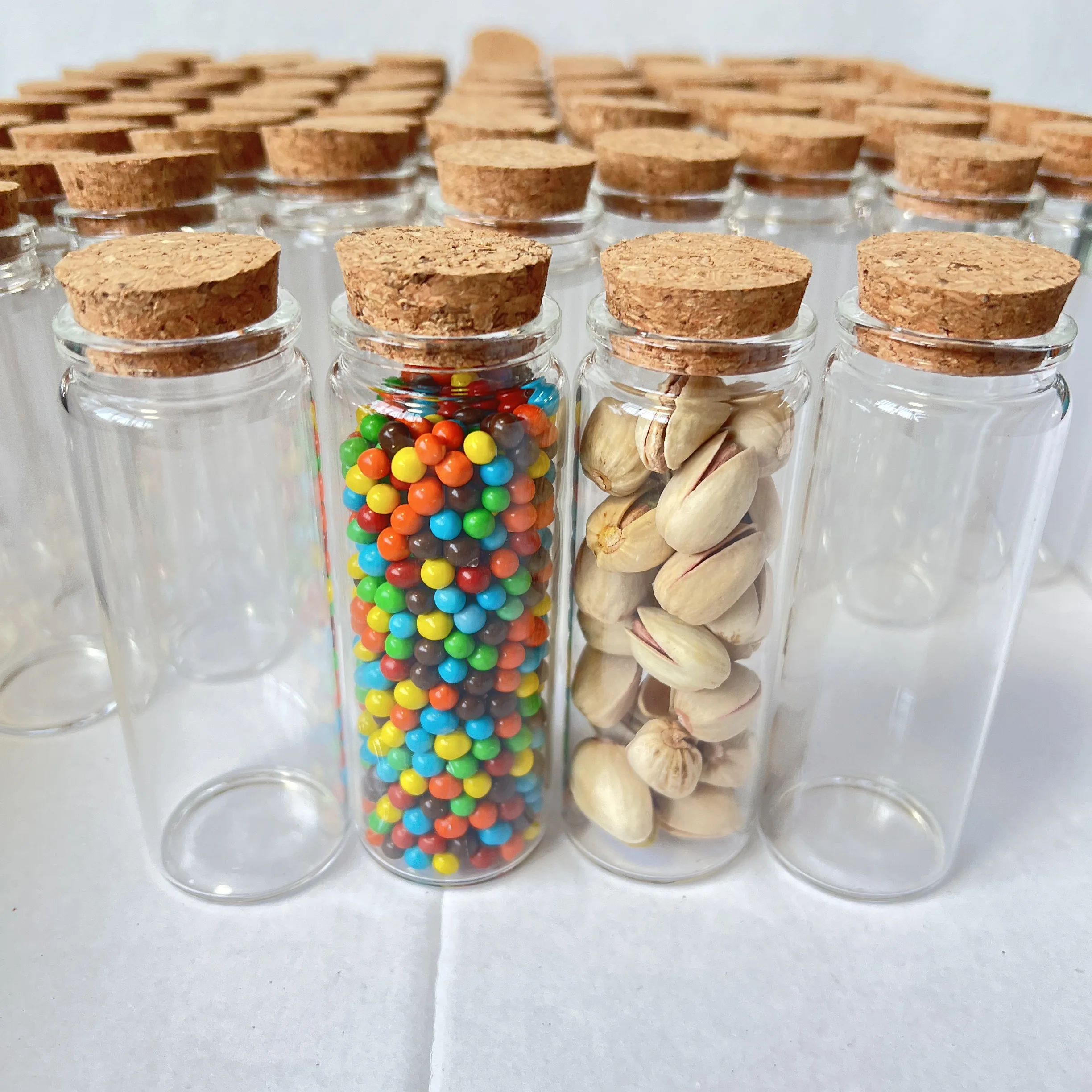 8/18 Pcs 26x37x100mm 80ml Glass Bottles with Cork Candy Spice Jars Crafts Wedding Favors Storage Home Decor Test tube