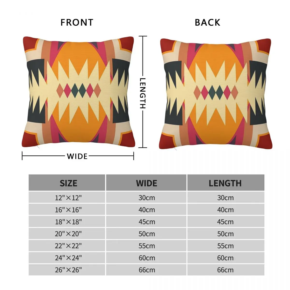 Navajo Tribal Stripes Square Pillowcase Polyester Linen Velvet Printed Zip Decor Throw Pillow Case Sofa Seater