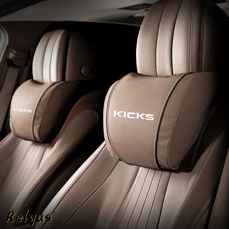 Auto-Nappa-Kopfstütze, 3D-komfortable Nackenkissen, schützen, weiche, flauschige Sitzstütze für Nissan Kicks P15, Auto-Innenausstattungszubehör – Detail 1