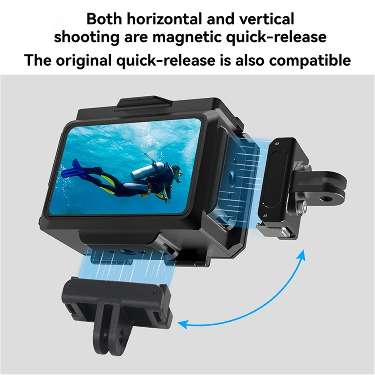 

Waterproof Case 80M Underwater Protection Magnetic Quick Diving Housing for Action 5 Pro 4 3 Action Camera