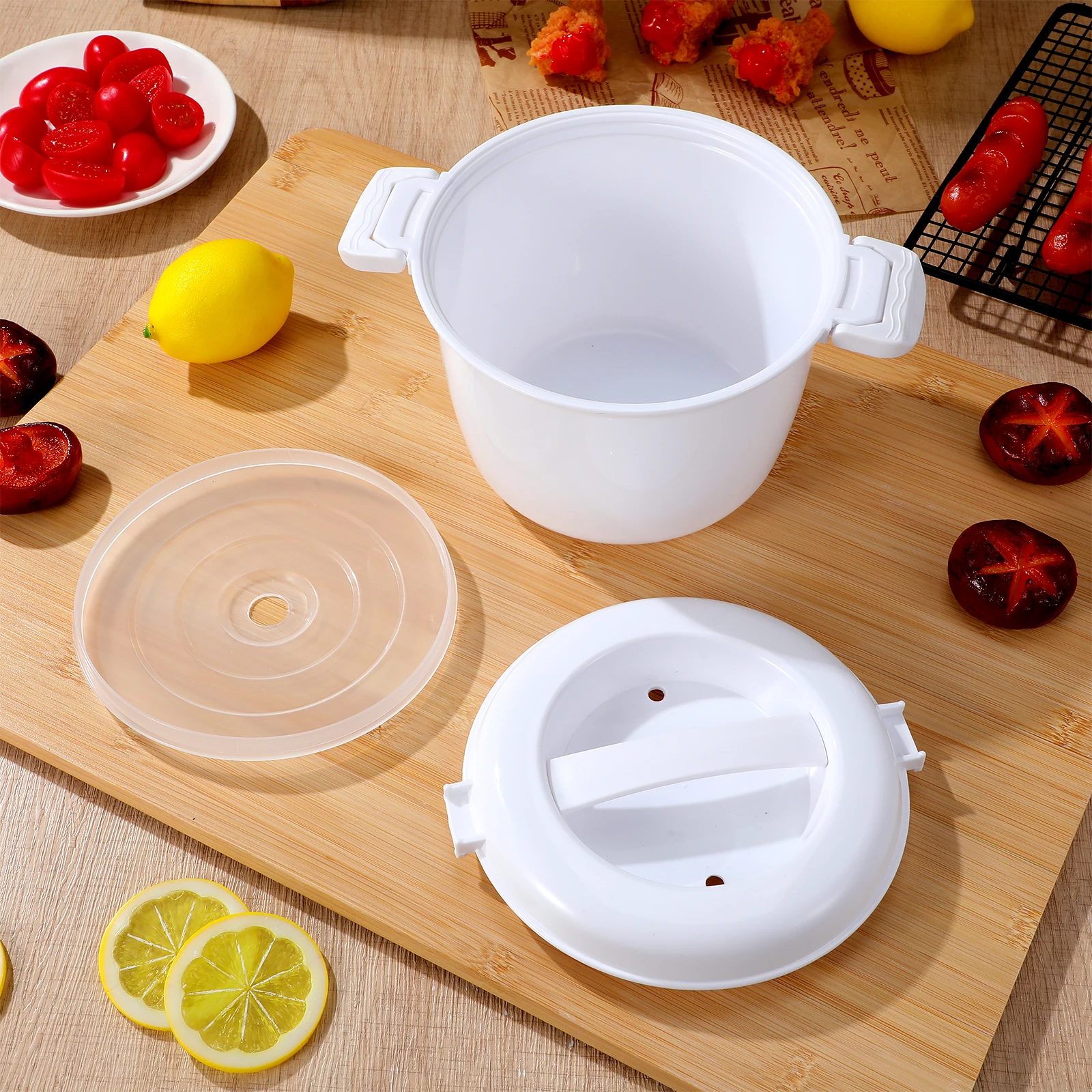 جهاز طهي الأرز الصغير ذو الميكروويف، جهاز بخار قابل للاستخدام في الميكروويف الصغير، بلاستيك قابل للميكروويف #5