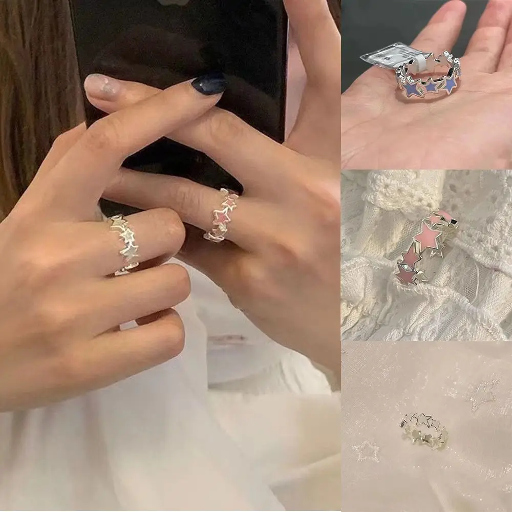 Geometric Irregular Star Ring Jewelry Accessories Alloy Y2K Open Ring Minority Design Korean Style Finger Buckle Decoration