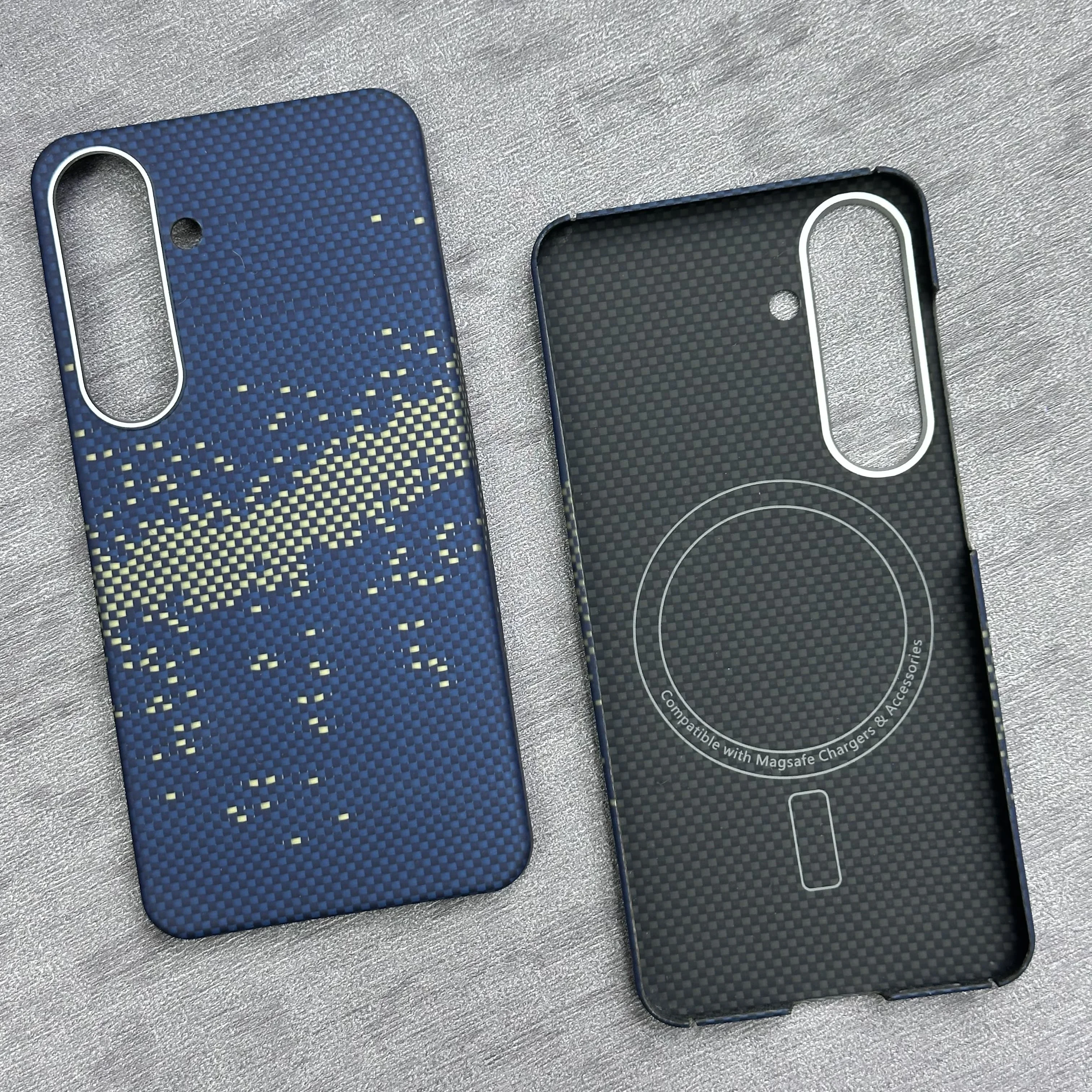 Jexo carbon cases for Samsung Galaxy S24, 600D Aramid Fiber Case with Magnetic Ring, Ultra Thin Black/Colorful Cover