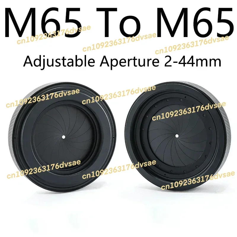 

2025Adjustable Aperture 2-44mm iris diaphragm M65 to M65 camera lens module adapter ring