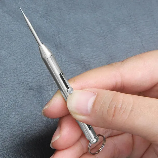 Camping Titanium Alloy Push-pull Spring Design Wykałaczka z uchwytem na wykałaczki Brelok do kluczy Ultralekki wielofunkcyjny widelec do owoców