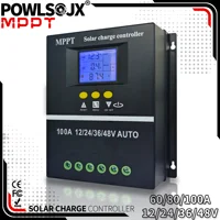 POWLSOJX MPPT 100A 80A 60A Controlador de carga solar 12V 24V 36V 48V Panel solar Regulador de batería de plomo/acido de litio USB dual