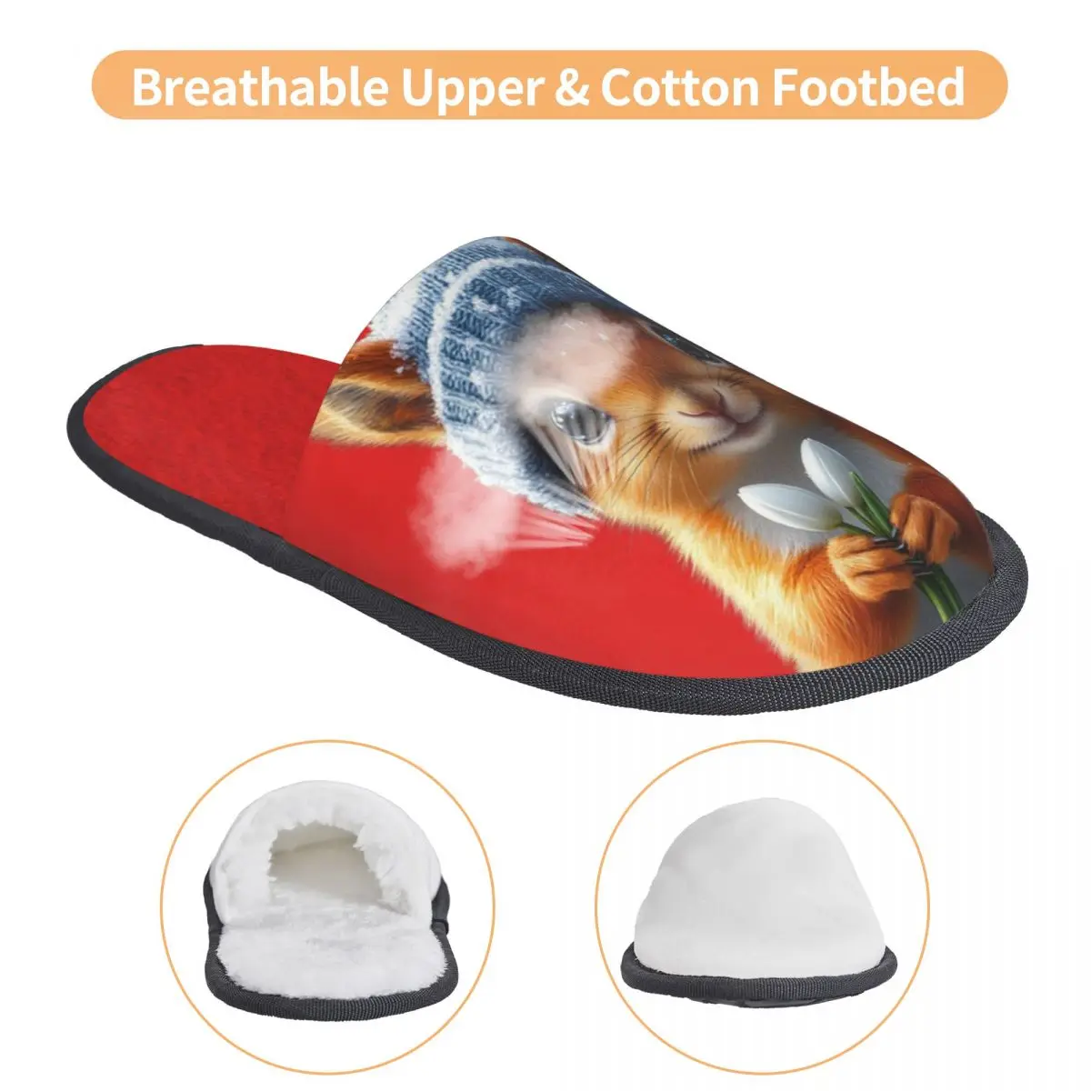 Custom Cute Squirrel Guest Slippers for Spa Women House Slipper