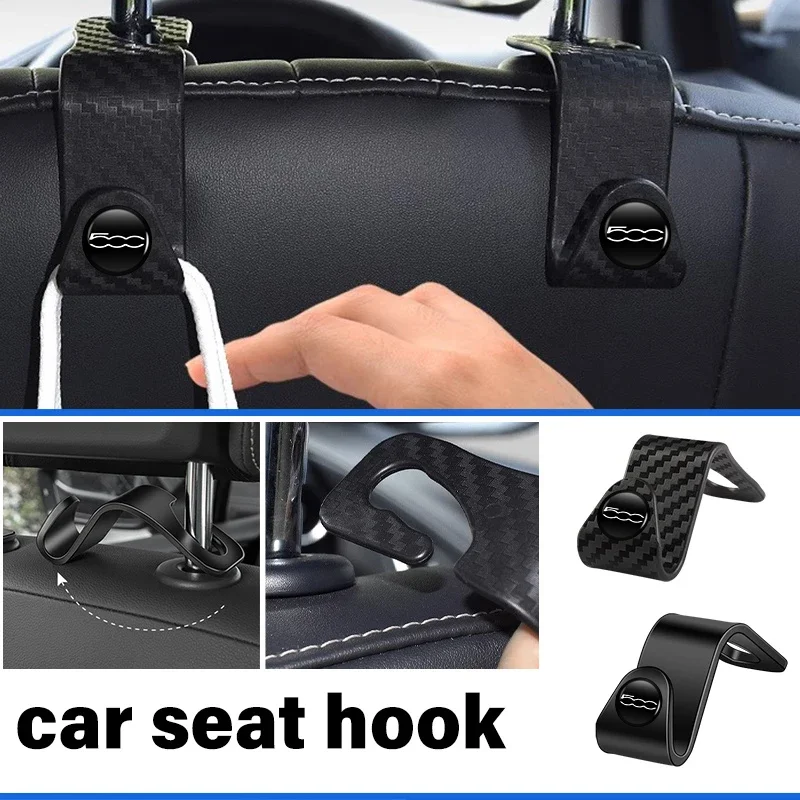 Car Headrest Seat Hook Rear Seat Storage Hanging Hook For Fiat 500 500C 500L Tipo Bravo Punto Interior Accessories