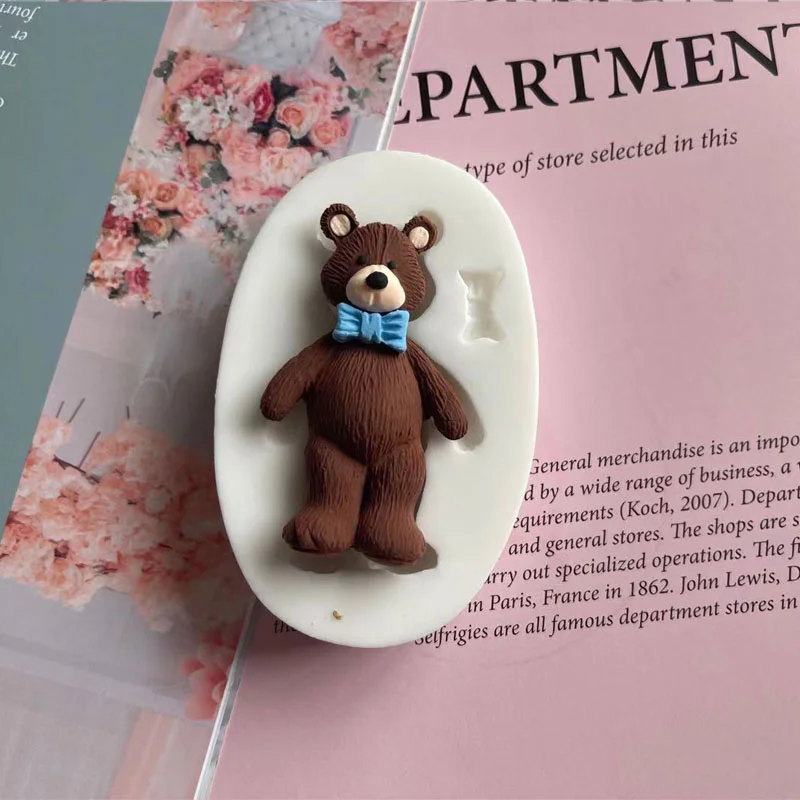 Bears Silicone Mold  DIY  bows bear face pillows silicone  mold  cake chocolate decorate plaster Fudge sugar mold