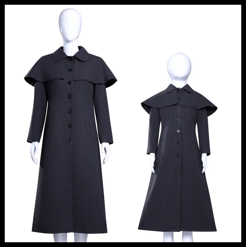 

TV Wednesday cosplay costume adult unisex coat plaid long coat casual wear uniform Halloween carnival costume